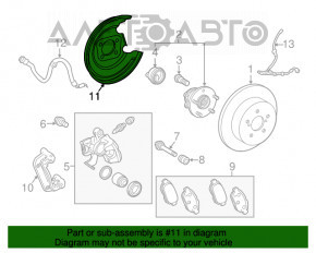 Rear right brake disc cover Toyota Prius 50 16-22