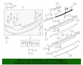 Bracket for the foot-operated trunk lid opening sensor for the Audi A6 C7 16-18