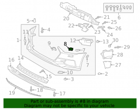 Left headlight washer cap bracket for Audi A7 19-25