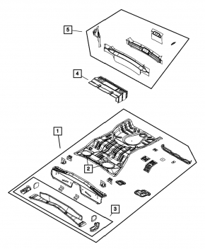 Rear panel Jeep Compass 11-16 set 4 parts, white, dented