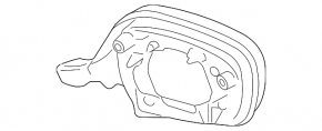 Left mirror housing for BMW X3 F25 15-17 under BSM, Shadow-Line