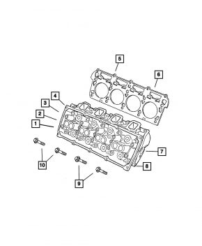 Cylinder head assembly left Dodge Durango 11-15 5.7 dents