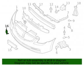 Nissan Altima 11-12 sedan front bumper tow hook cap