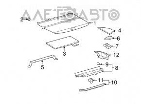 Toyota Highlander 01-07 trunk tray