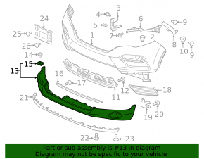 Honda Pilot 16-18 front bumper lip under molding