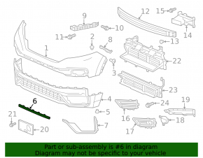 Honda CRV 20-22 front bumper center molding, chrome with gray