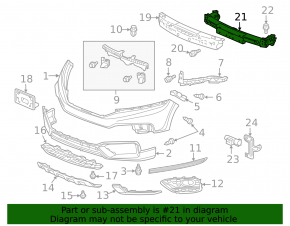 Honda Crosstour 2013-15 10-15 Front Bumper Reinforcement