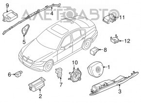Left side curtain airbag for BMW 335i e92 07-13