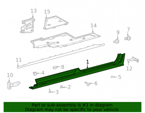Right threshold for Toyota Sienna 21-24 graphite