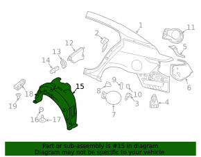 Rear right mudguard Nissan Maxima A36 16-23