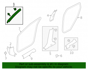 Front pillar trim upper right Nissan Rogue 14-20 gray