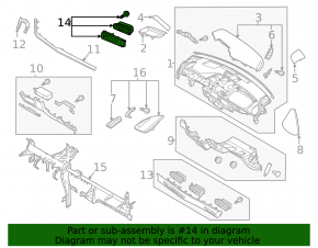 Front panel trim with deflector left Hyundai Sonata 20-22 gray
