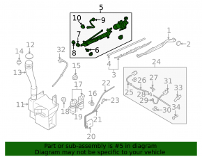 Subaru b10 Tribeca windshield wiper linkage with motor