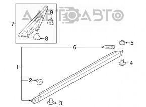 Right threshold Subaru Outback 15-19