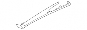 Molding door trim card rear left Porsche Panamera 10-16 chrome with carbon, worn