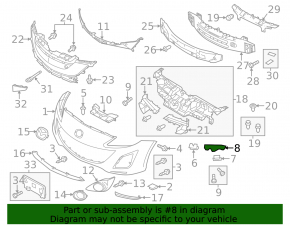 Left front bumper mount for Mazda3 MPS 09-13