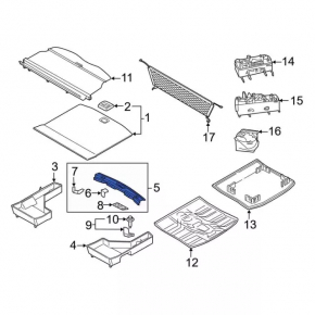 Ford Edge 15-24 black trunk opening trim