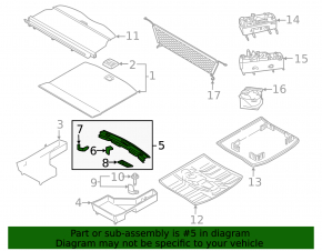 Ford Edge 15-24 black trunk opening trim