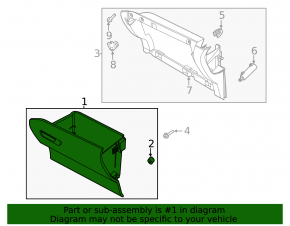 Glove box, glove compartment Ford Escape MK4 20- black, scratch