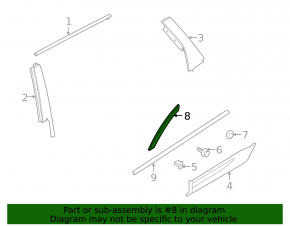 Lower rear left door arch trim for Land Rover Range Rover Evoque 12-18