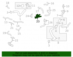 Toyota Venza 21 Cooling System Tee - with Temperature Sensor