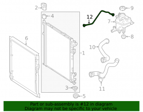 Cooling system pipe return tank-radiator Mercedes GLS-class X166 15-19 3.0
