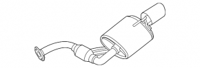 Muffler rear part with barrel left Nissan Maxima A36 16-19 3.5