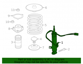 BMW X5 F15 14-18 electric rear left shock absorber, rusty