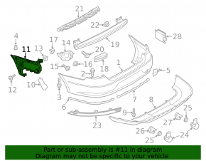 Rear bumper mount, right outer, VW CC 13-17 rest.
