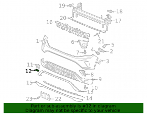 Front bumper tow hook cap lower VW Atlas 21-23 structure