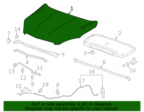Bare hood Buick Encore 13-16