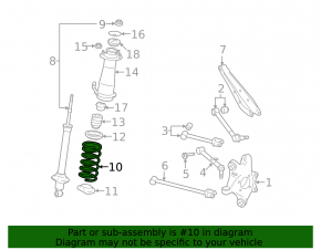 Spring rear left Lexus IS250 IS350 06-13