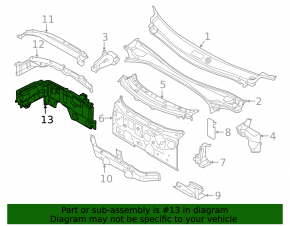BMW X1 F48 16-22 B46 Engine Compartment Bulkhead Lower Part, Type 2