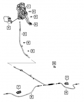 Parking brake cable center Jeep Grand Cherokee WK2 11-21
