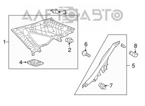 Upper right arch trim for Lexus RX350 RX450h 10-15 beige