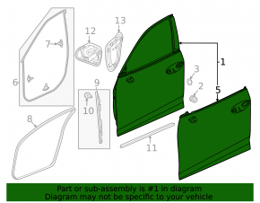 Bare front left door for Acura TLX 20-25