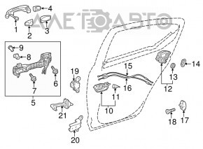 Plug outer handle rear left Toyota Camry v55 15-17 usa