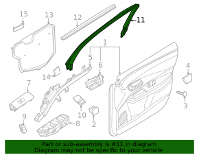 Nissan Ariya 23-26 black front right inner door frame