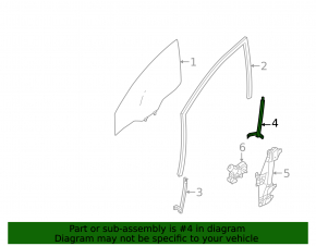 Front left door glass guide Nissan Sentra 20-24