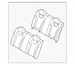 Rear row of seats 2 row Hyundai Elantra 21-23 cloth black, solid back