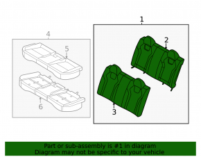 Rear row of seats 2 row Hyundai Elantra 21-23 cloth black, solid back