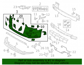 Bare front bumper for Audi A3 8V 17-20 without parking sensors, S-line