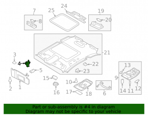 Driver's visor mounting hook Audi A4 B8 13-16 rest, sedan beige