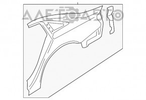 Quarter wing rear left Audi A4 B9 17-25 on the body, blue, made, pokes