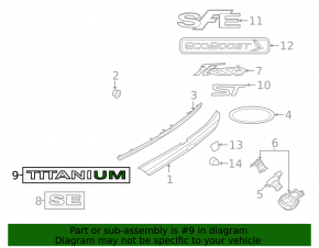 Emblem inscription Titanium tailgate Ford Ecosport 18-22