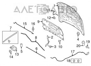 Front bonnet seal Ford Mustang mk6 15-17