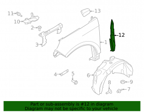 Wing seal door-wing left Ford Edge 15-