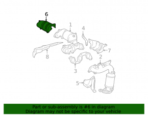 Upper rear catalytic converter guard for Lexus RX300 RX330 04-09
