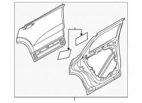 Door assembly rear left Volvo XC60 18-23