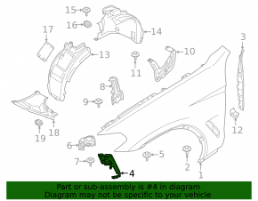 Right front wing bracket BMW X3 G01 18- lower